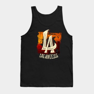 L.A Los Angeles skyline distressed Tank Top